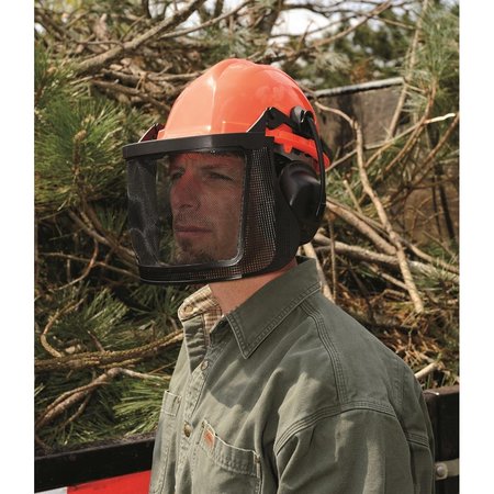 DELTA PLUS ELVEX Proguard Woodsman's Helmet with Nylon Mesh Visor CU-60R